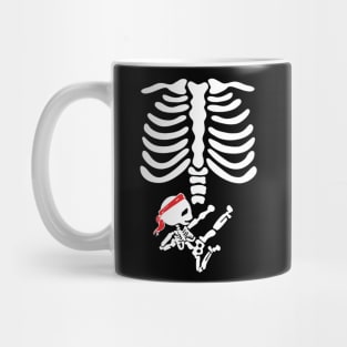 Skeleton Chest Karate Baby Halloween Pregnancy Mug